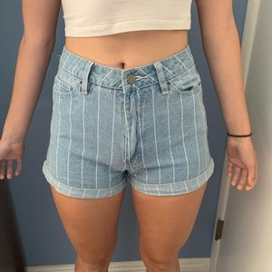 RVCA Striped Jean Shorts